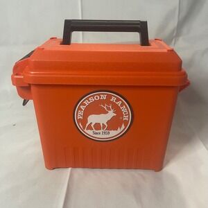 Pearson Ranch Orange Plastic Ammo Can Dry Box Storage Container with Handle
